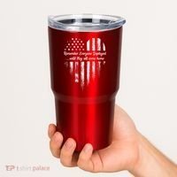 Red Friday Remember Everyone Deployed American Flag Heart Tumbler thumb 2