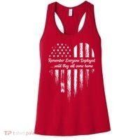 Red Friday Remember Everyone Deployed American Flag Heart Women's Tank Top thumb 0