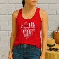 Red Friday Remember Everyone Deployed American Flag Heart Women's Tank Top thumb 2