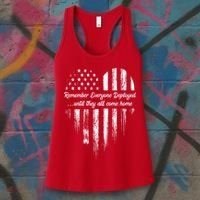 Red Friday Remember Everyone Deployed American Flag Heart Women's Tank Top thumb 3