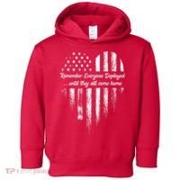 Red Friday Remember Everyone Deployed American Flag Heart Toddler Hoodie thumb 0