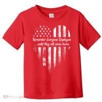Red Friday Remember Everyone Deployed American Flag Heart Toddler T-Shirt thumb 0