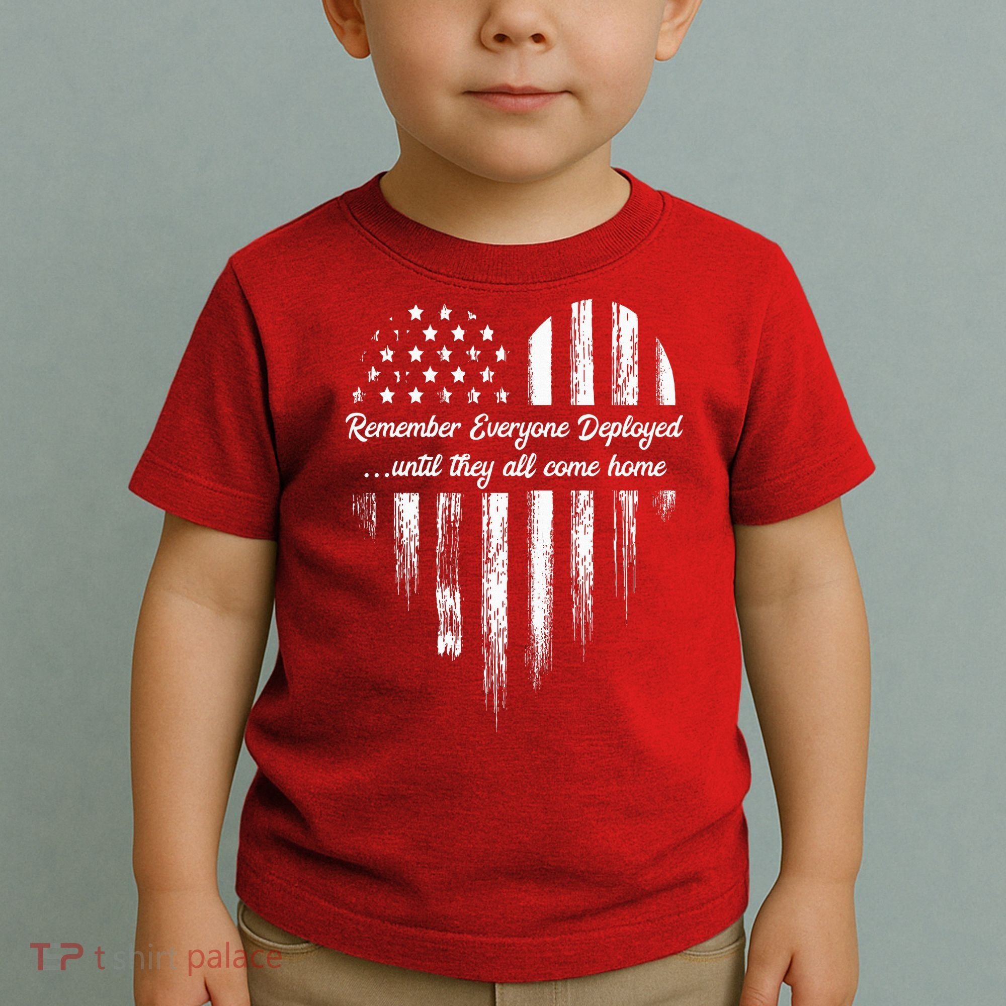 Red Friday Remember Everyone Deployed American Flag Heart Toddler T-Shirt