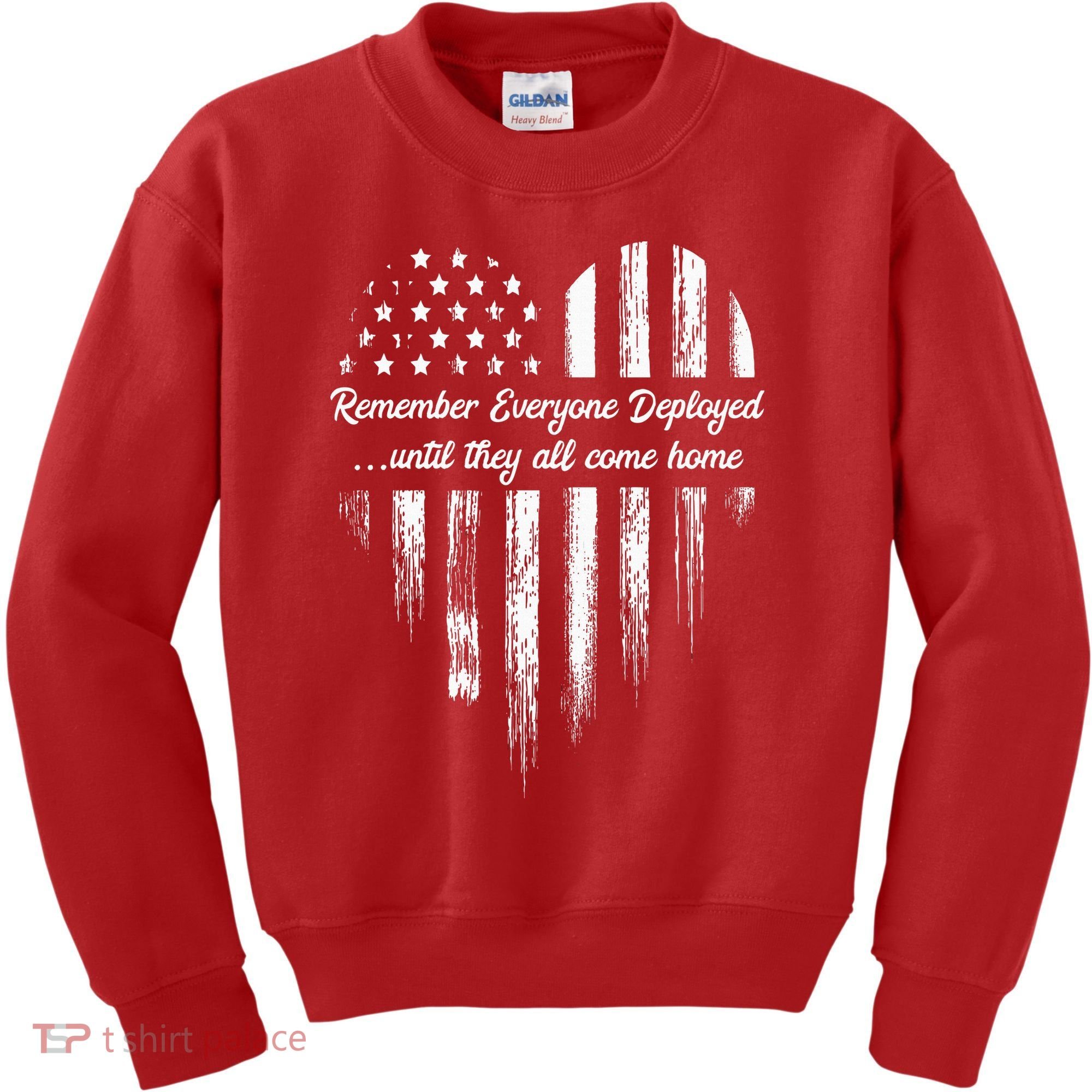 Red Friday Remember Everyone Deployed American Flag Heart Kids Sweatshirt