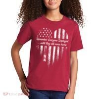 Red Friday Remember Everyone Deployed American Flag Heart Kids T-Shirt thumb 2