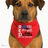Red Friday Remember Everyone Deployed Until Come USA-Made Doggie Bandana thumb 1