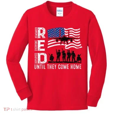 Red Friday Remember Everyone Deployed Until Come Kids Long Sleeve Shirt