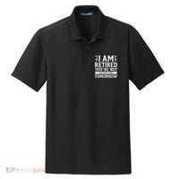 Retired Funny Retirement Gift Dry Zone Grid Polo thumb 0