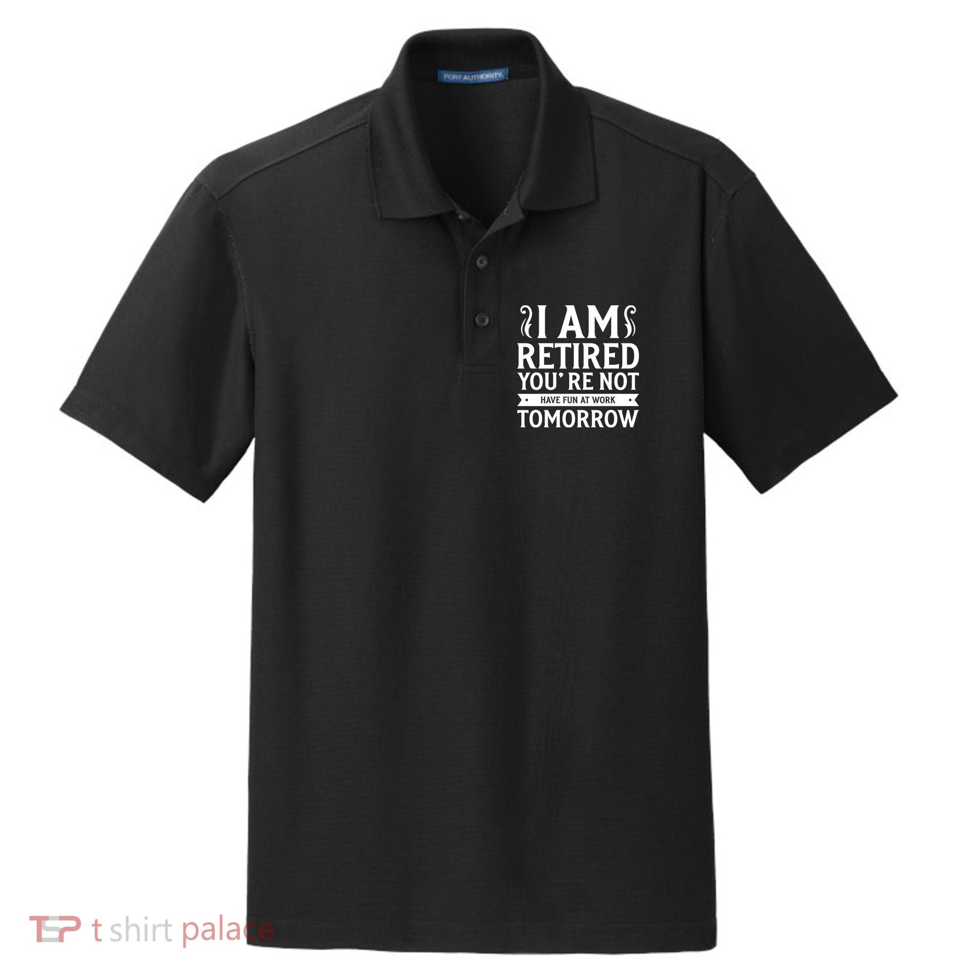 Retired Funny Retirement Gift Dry Zone Grid Polo
