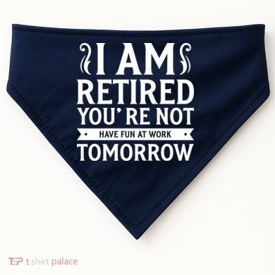 Retired Funny Retirement Gift USA-Made Doggie Bandana