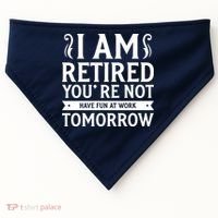 Retired Funny Retirement Gift USA-Made Doggie Bandana thumb 0