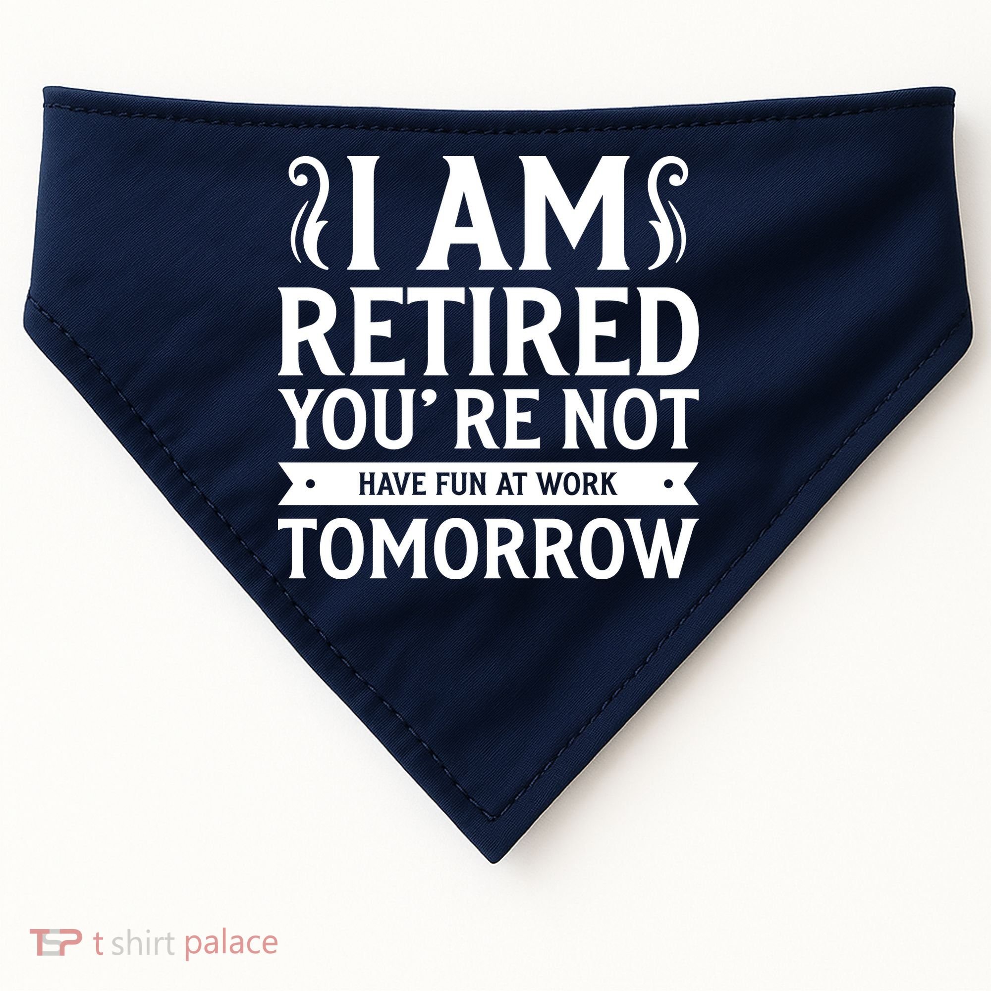 Retired Funny Retirement Gift USA-Made Doggie Bandana