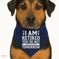 Retired Funny Retirement Gift USA-Made Doggie Bandana thumb 1