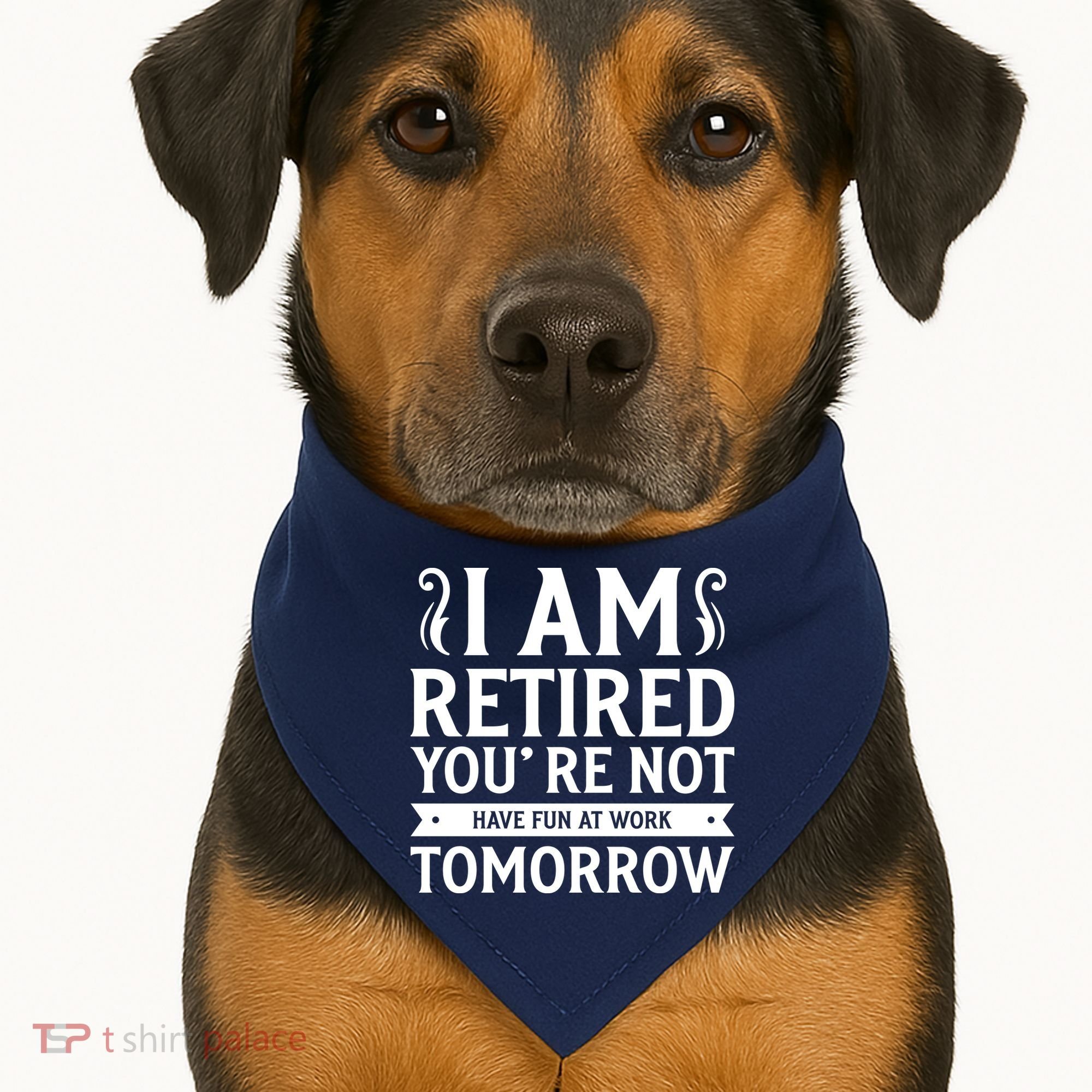 Retired Funny Retirement Gift USA-Made Doggie Bandana