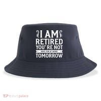 Retired Funny Retirement Gift Sustainable Bucket Hat thumb 0