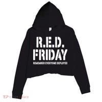 RED Friday Remember Everyone Deployed Crop Fleece Hoodie thumb 0