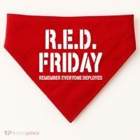 RED Friday Remember Everyone Deployed USA-Made Doggie Bandana thumb 0