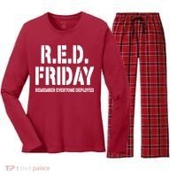 RED Friday Remember Everyone Deployed Women's Long Sleeve Flannel Pajama Set  thumb 0