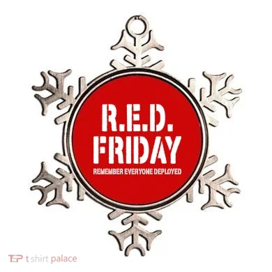 RED Friday Remember Everyone Deployed Ornament