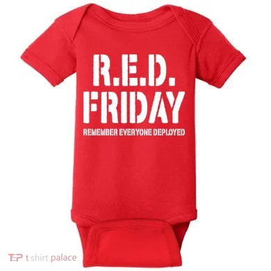 RED Friday Remember Everyone Deployed Baby Bodysuit