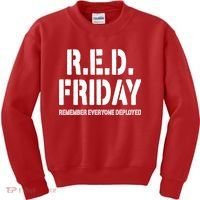 RED Friday Remember Everyone Deployed Kids Sweatshirt thumb 0
