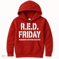 RED Friday Remember Everyone Deployed Kids Hoodie thumb 0
