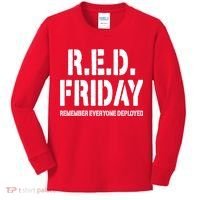 RED Friday Remember Everyone Deployed Kids Long Sleeve Shirt thumb 0