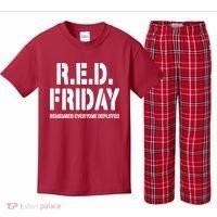 RED Friday Remember Everyone Deployed Kids Plaid Pajama Set thumb 0
