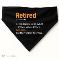 Retired Funny Retirement Gift USA-Made Doggie Bandana thumb 0