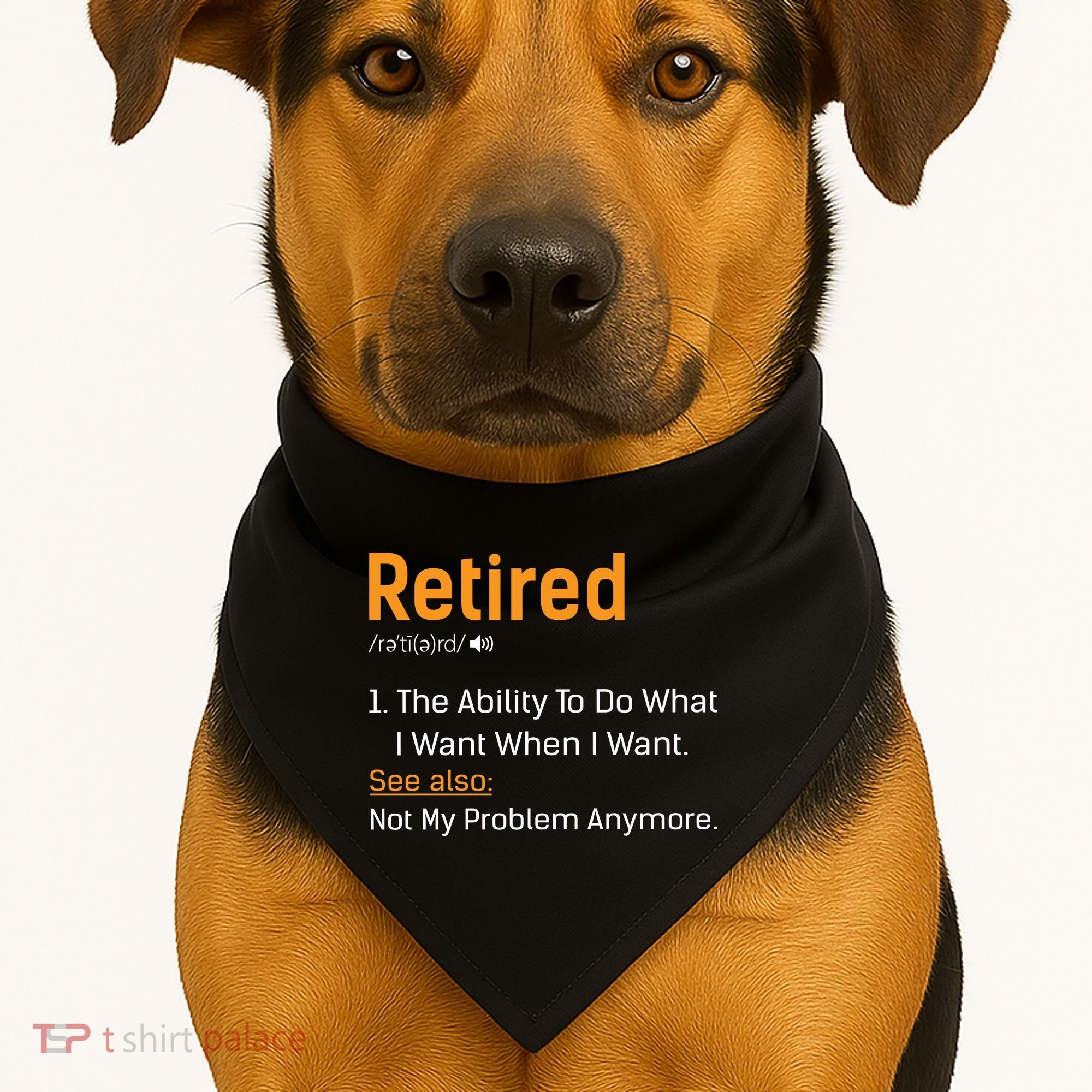 Retired Funny Retirement Gift USA-Made Doggie Bandana