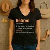 Retired Funny Retirement Gift Women's V-Neck T-Shirt thumb 3