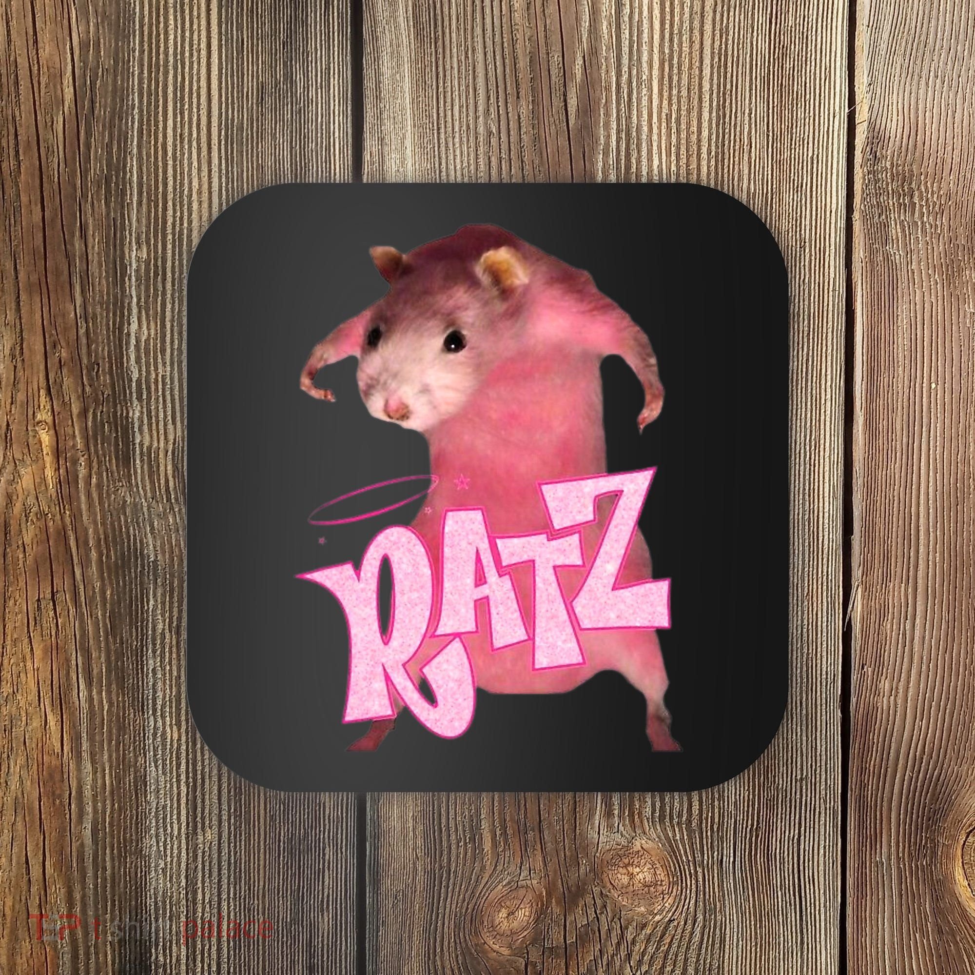 Ratz Funny Rat Funny Mouse Ratz Pink Ratz Mouse Meme Coaster