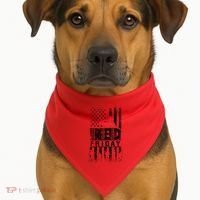 RED Friday Remember Everyone Deployed USA-Made Doggie Bandana thumb 1