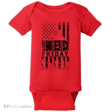 RED Friday Remember Everyone Deployed Baby Bodysuit