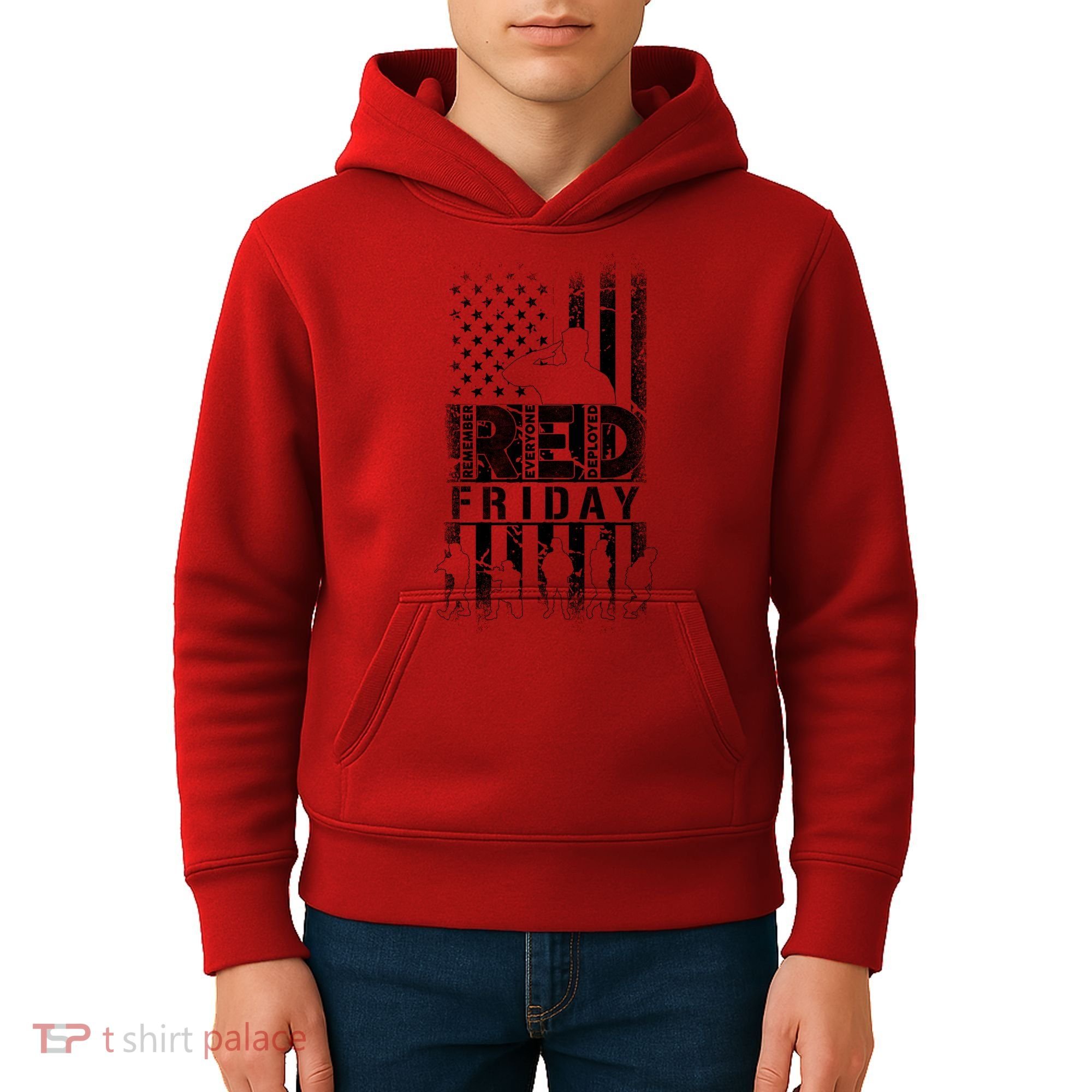 RED Friday Remember Everyone Deployed Kids Hoodie