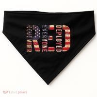 Red Fridays Remember Everyone Deployed American Flag USA-Made Doggie Bandana thumb 0