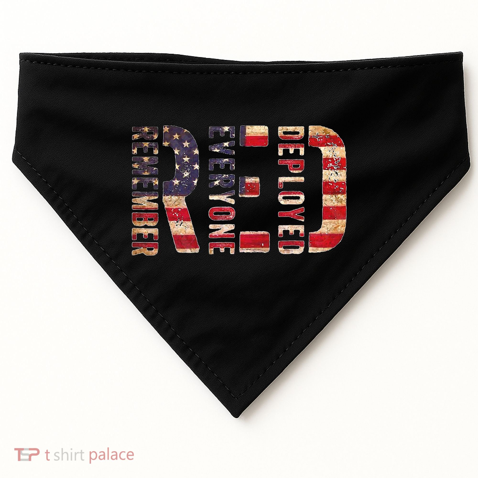 Red Fridays Remember Everyone Deployed American Flag USA-Made Doggie Bandana