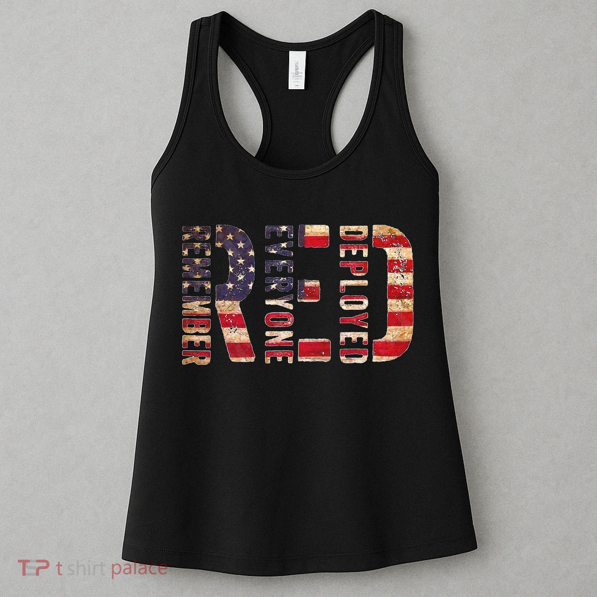 Red Fridays Remember Everyone Deployed American Flag Women's Tank Top