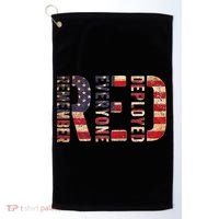 Red Fridays Remember Everyone Deployed American Flag Golf Towel thumb 0