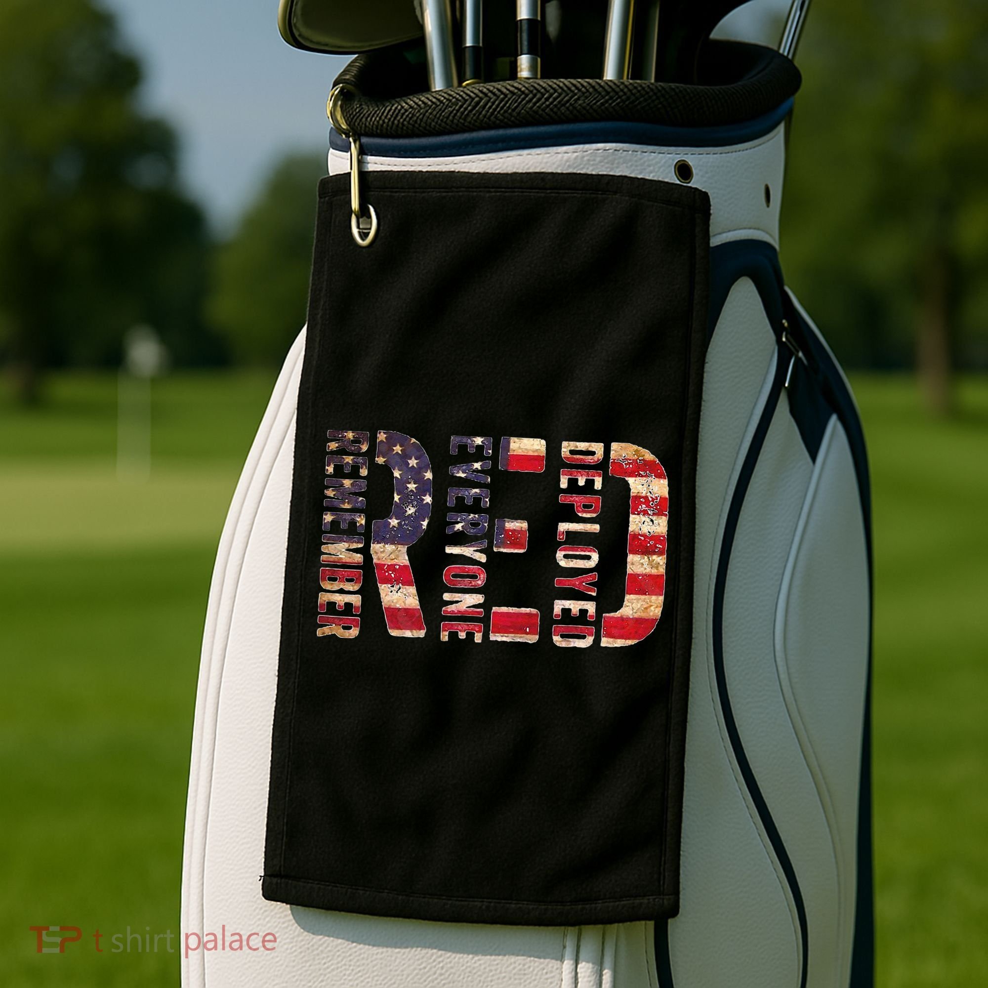 Red Fridays Remember Everyone Deployed American Flag Golf Towel