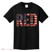 Red Fridays Remember Everyone Deployed American Flag Kids T-Shirt thumb 0