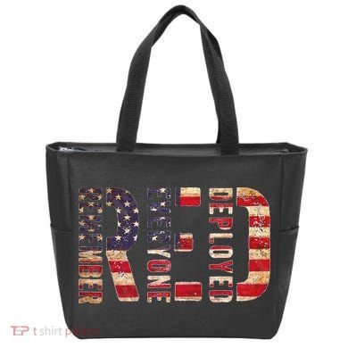 Red Fridays Remember Everyone Deployed American Flag Tote Bag