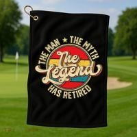 Retired Funny Retirement Gift For Men Golf Towel thumb 1