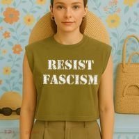 Resist Fascism Garment-Dyed Women's Muscle Tee thumb 4