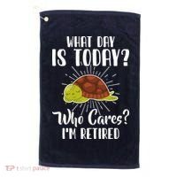 Retired Funny Retirement Gift Golf Towel thumb 0