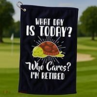 Retired Funny Retirement Gift Golf Towel thumb 1