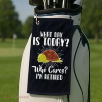 Retired Funny Retirement Gift Golf Towel thumb 2