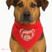 Realistic Ferret USA-Made Doggie Bandana thumb 1