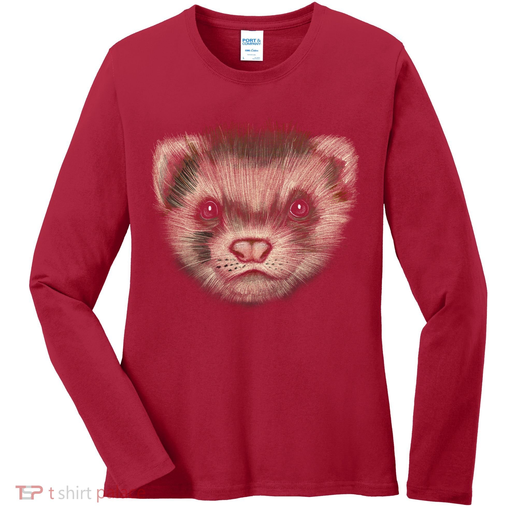 Realistic Ferret Women's Long Sleeve Shirt