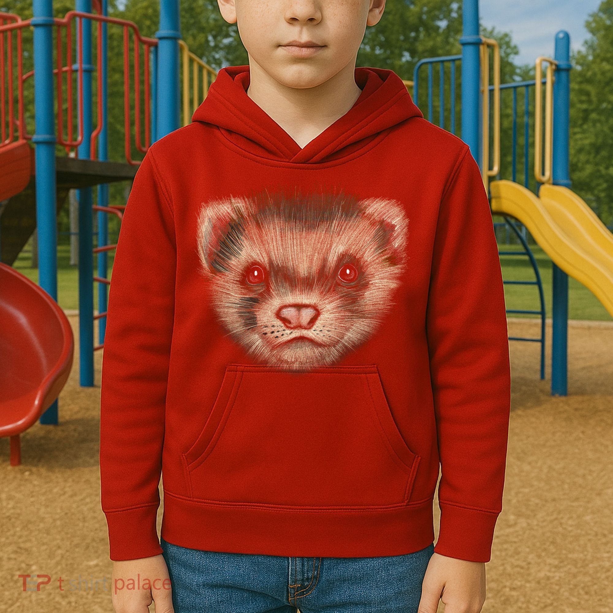 Realistic Ferret Kids Hoodie
